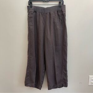 J Jill Linen Pants Love Linen Wide-Leg Crops Gray Pants Elastic Waist Women’s M